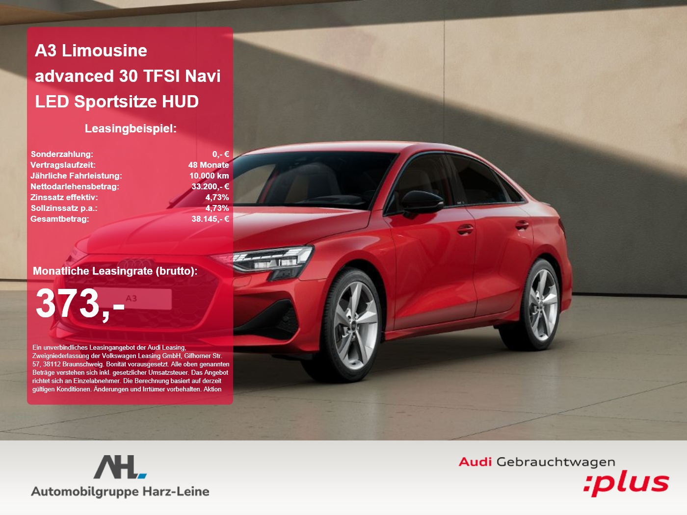 A3 Limousine advanced 30 TFSI Navi LED Sportsitze HUD