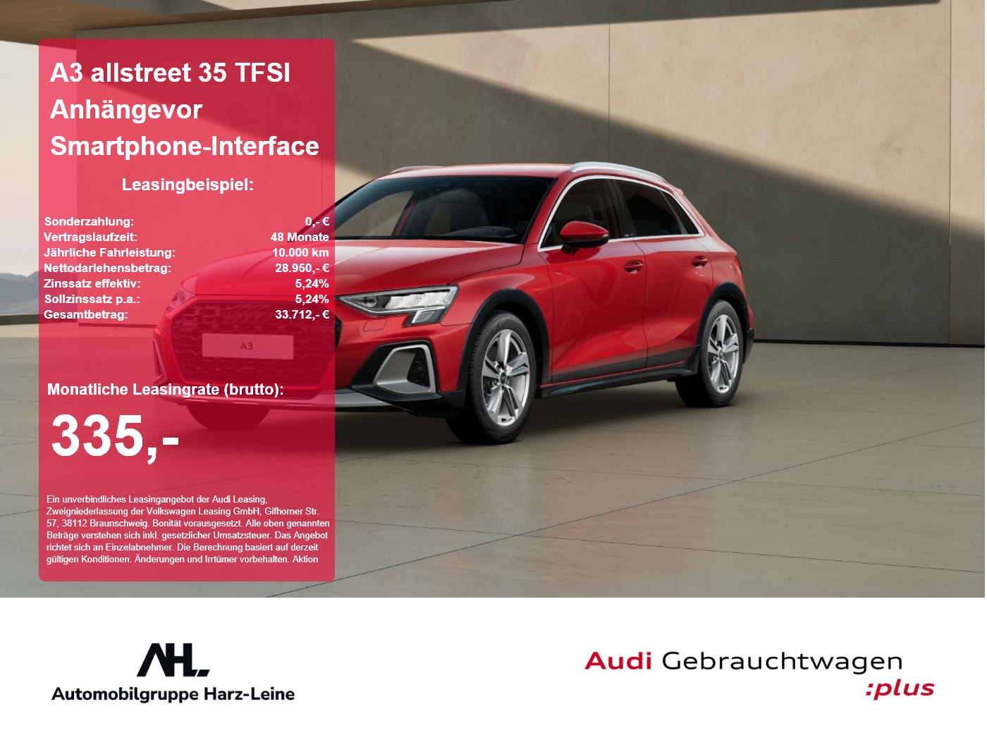 A3 allstreet 35 TFSI Anhängevor Smartphone-Interface