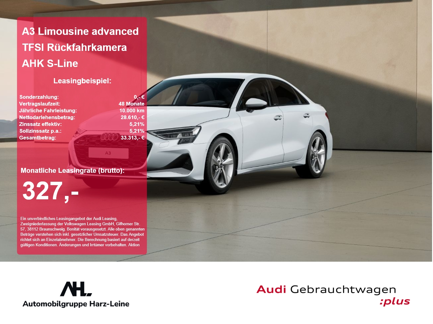A3 Limousine advanced TFSI Rückfahrkamera AHK S-Line