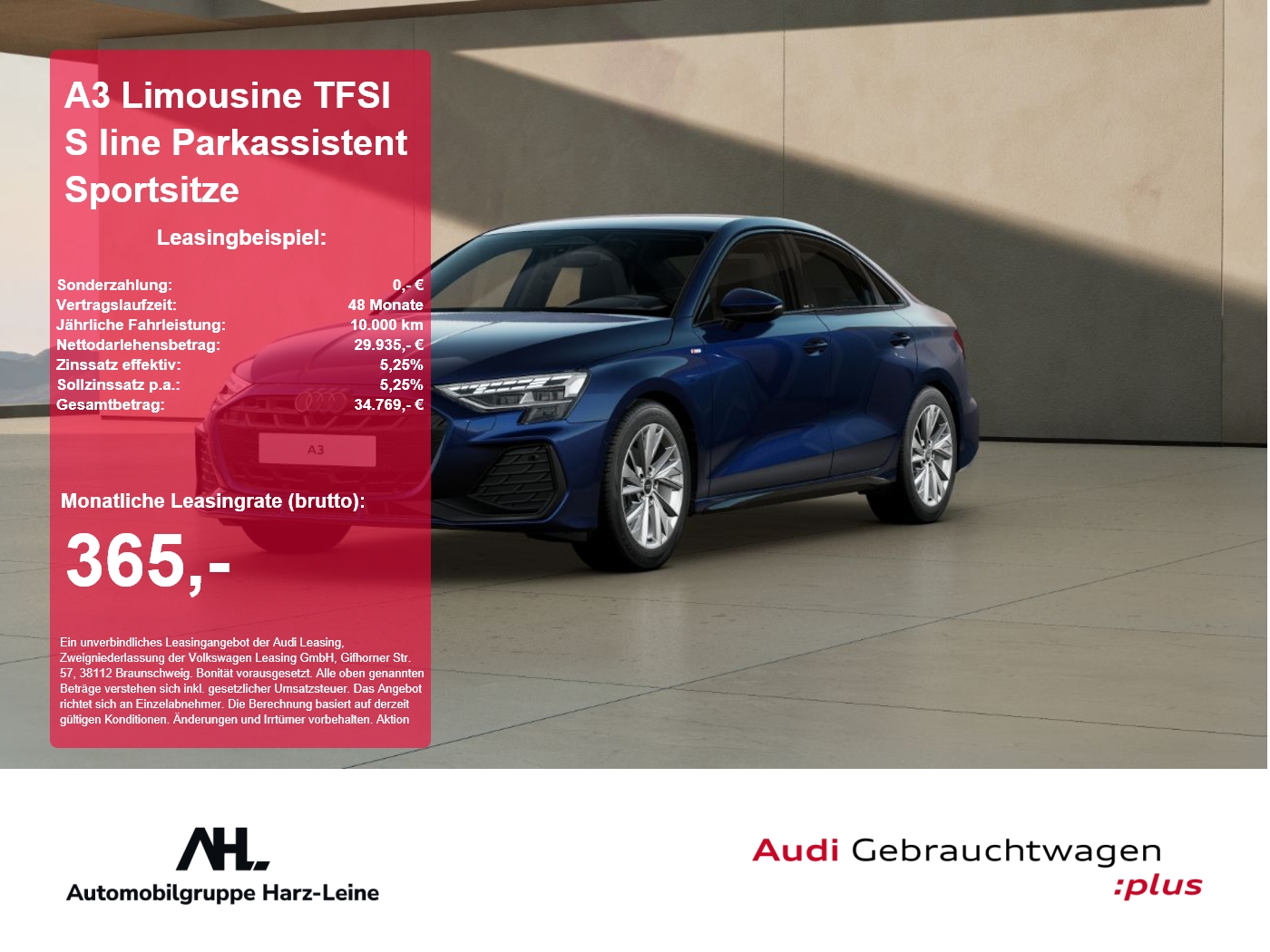 A3 Limousine TFSI S line Parkassistent Sportsitze