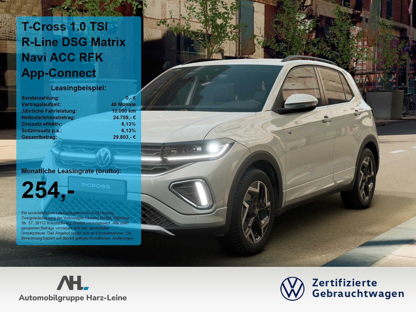 T-Cross 1.0 TSI R-Line DSG Matrix Navi ACC RFK App-Connect