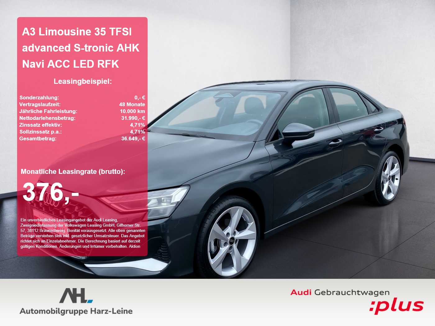 A3 Limousine 35 TFSI advanced S-tronic AHK Navi ACC LED RFK