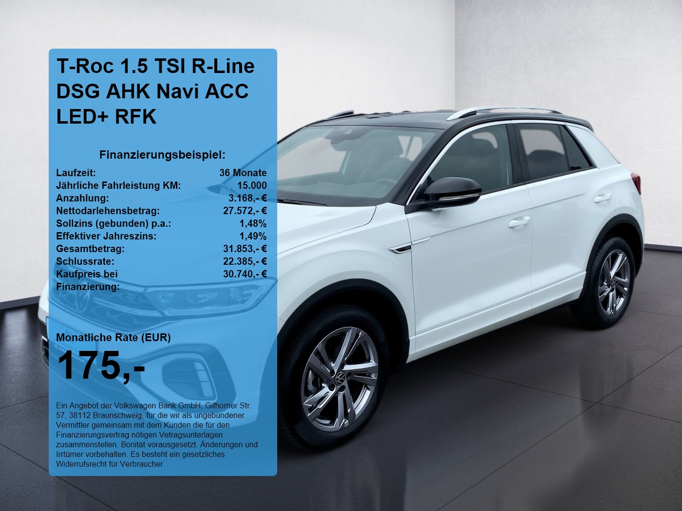 T-Roc 1.5 TSI R-Line DSG AHK Navi ACC LED+ RFK