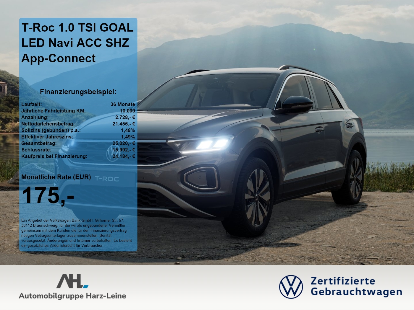 T-Roc 1.0 TSI GOAL LED Navi ACC SHZ App-Connect