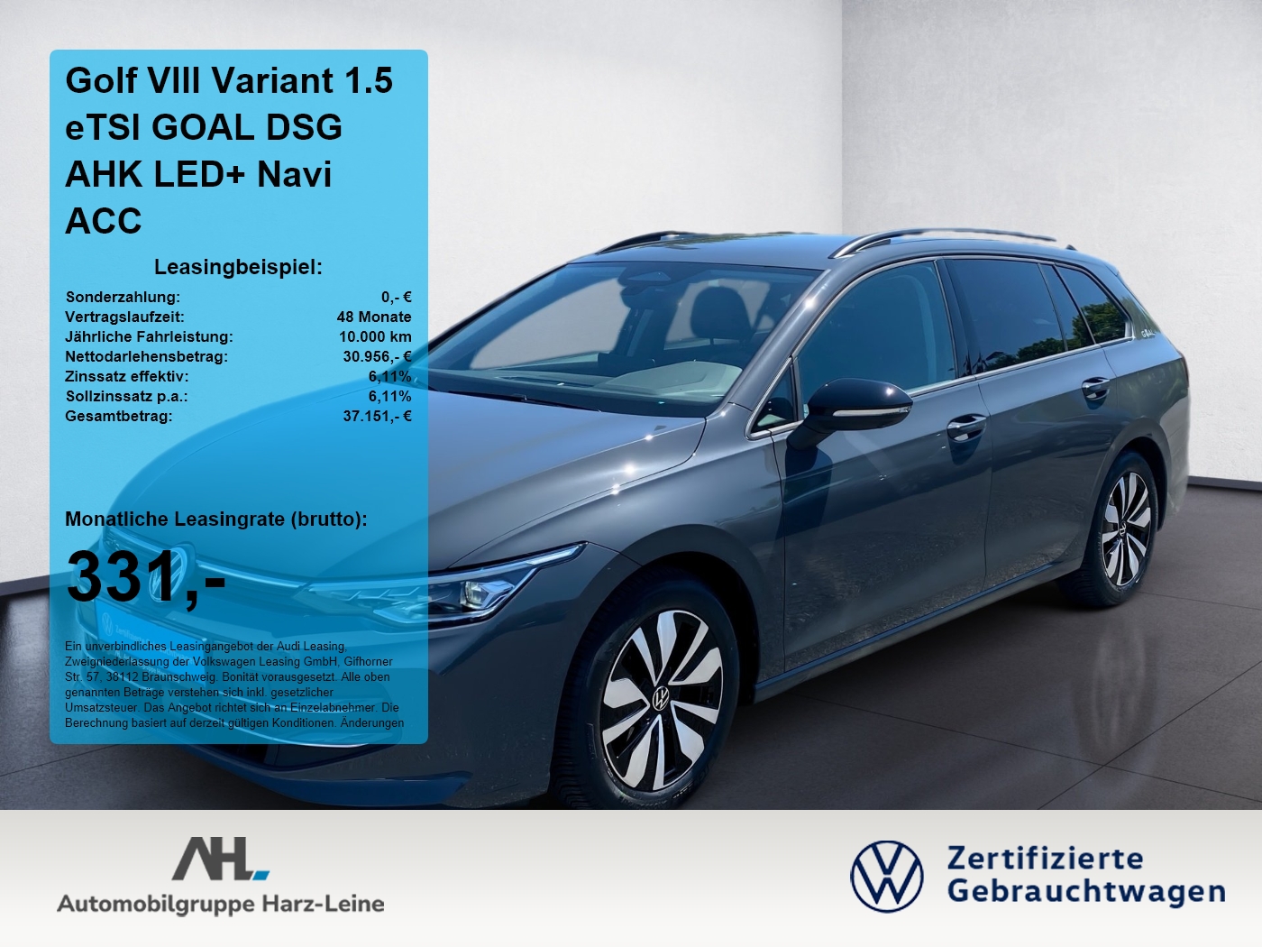 Golf VIII Variant 1.5 eTSI GOAL DSG AHK LED+ Navi ACC