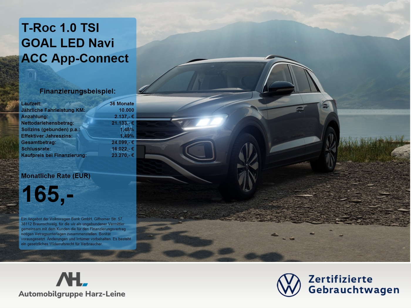 T-Roc 1.0 TSI GOAL LED Navi ACC App-Connect ACC