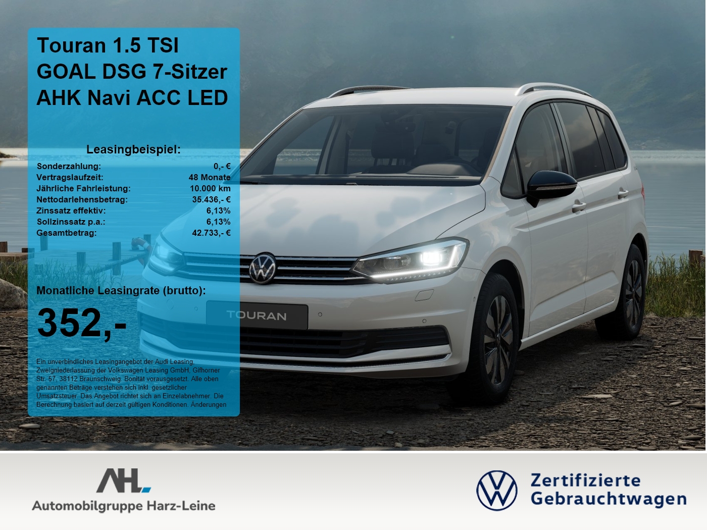 Touran 1.5 TSI GOAL DSG 7-Sitzer AHK Navi ACC LED