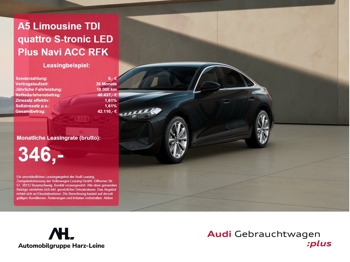 A5 Limousine TDI quattro S-tronic LED Plus Navi ACC RFK