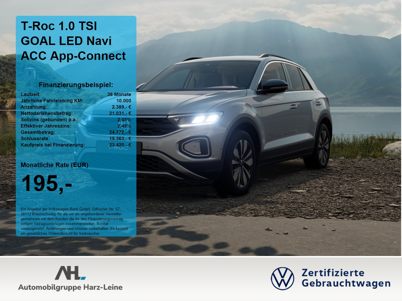 T-Roc 1.0 TSI GOAL LED Navi ACC App-Connect ACC