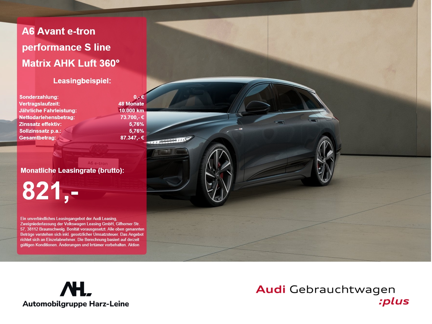 A6 Avant e-tron performance S line Matrix AHK Luft 360° BF-Display