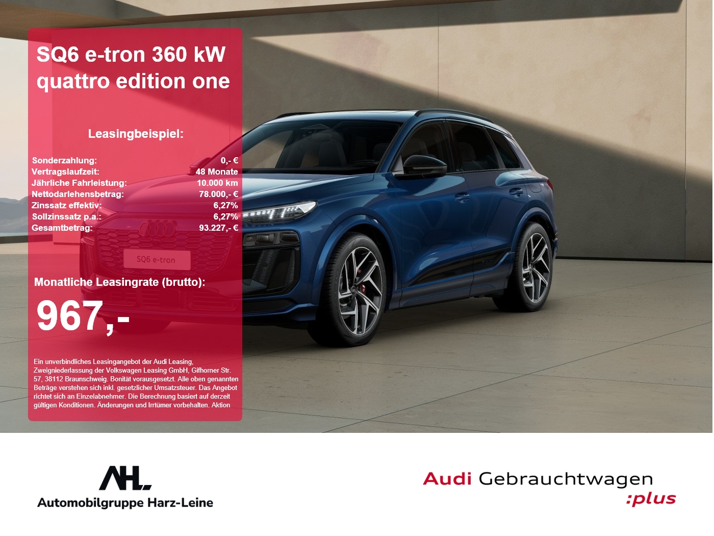 SQ6 e-tron 360 kW quattro edition one 360 4xSHZ