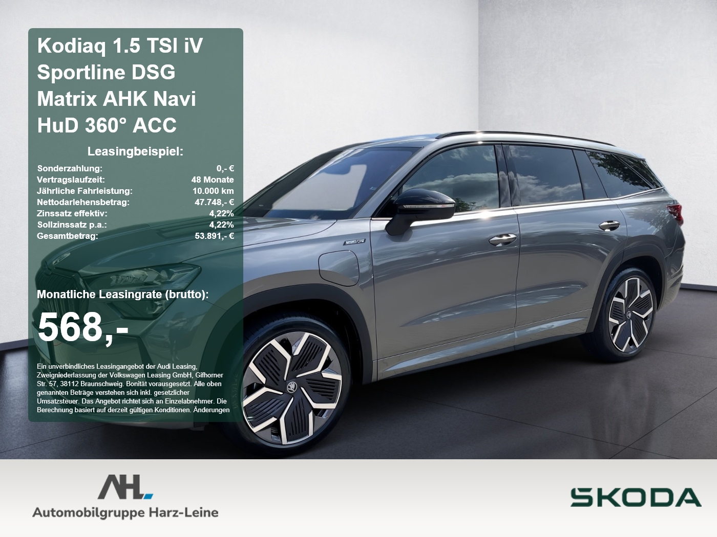 Kodiaq 1.5 TSI iV Sportline DSG Matrix AHK Navi HuD 360° ACC
