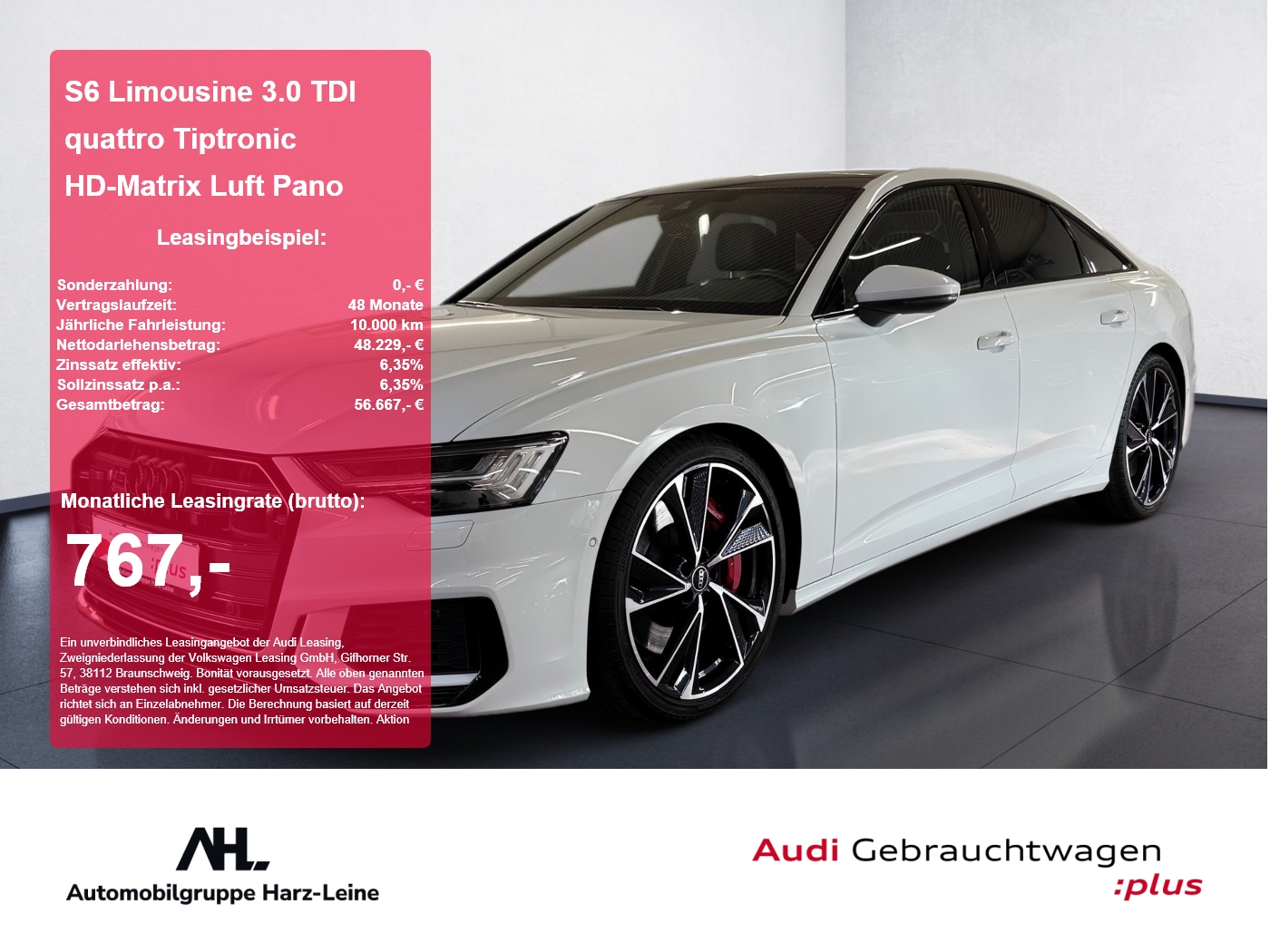 S6 Limousine 3.0 TDI quattro Tiptronic HD-Matrix Luft Pano Standhzg.