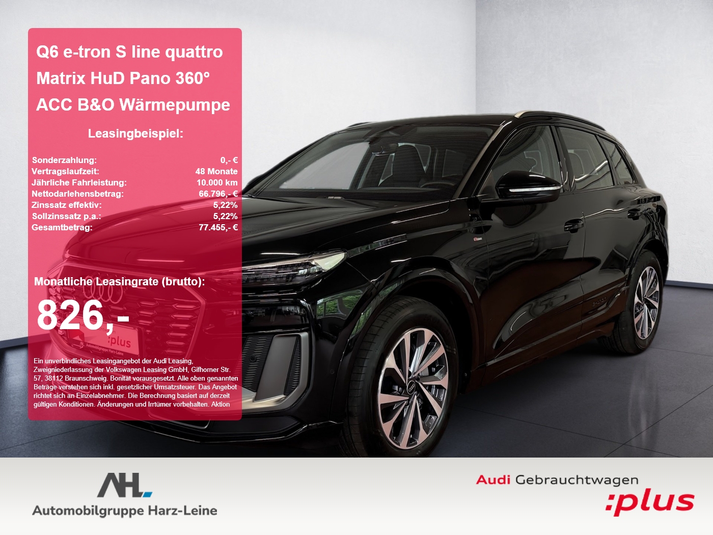 Q6 e-tron S line quattro Matrix HuD Pano 360° ACC B&O Wärmepumpe
