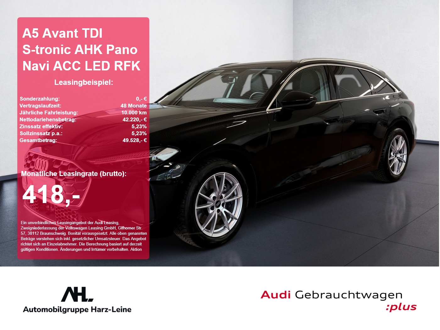 A5 Avant TDI S-tronic AHK Pano Navi ACC LED RFK