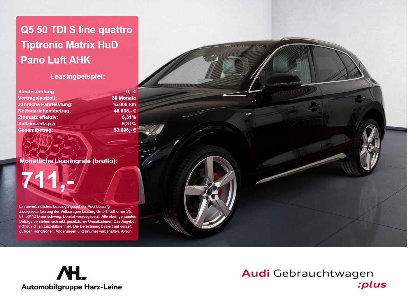 Q5 50 TDI S line quattro Tiptronic Matrix HuD Pano Luft AHK