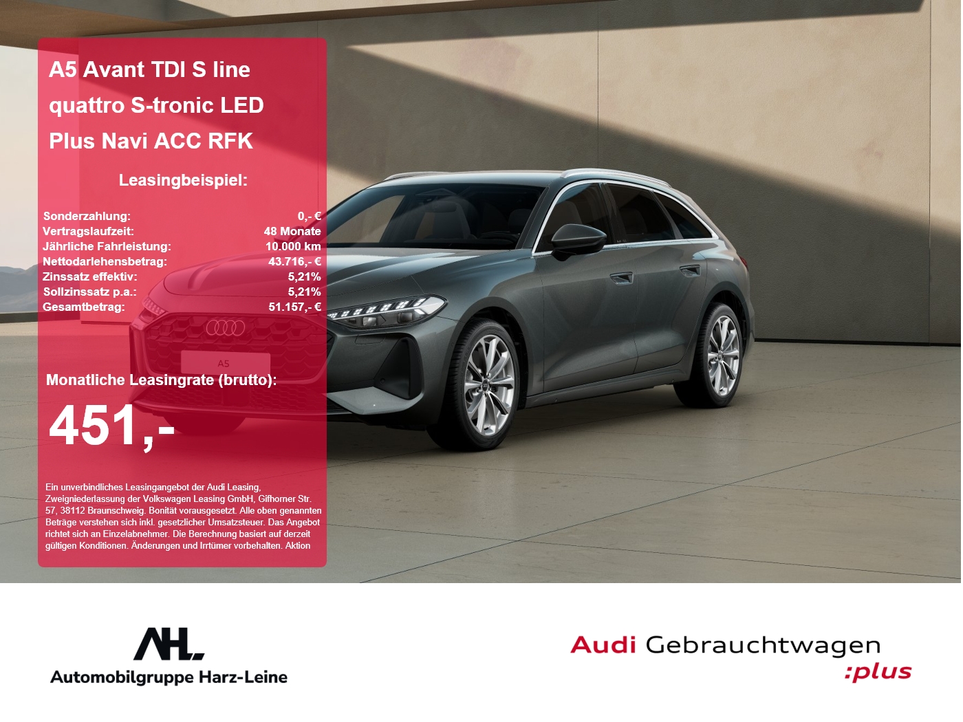 A5 Avant TDI S line quattro S-tronic LED Plus Navi ACC RFK Standhzg.