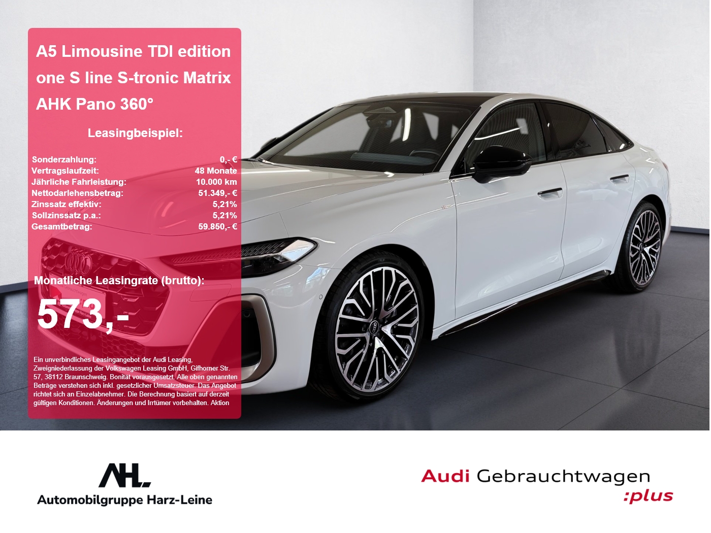 A5 Limousine TDI edition one S line S-tronic Matrix AHK Pano 360° Standhzg.