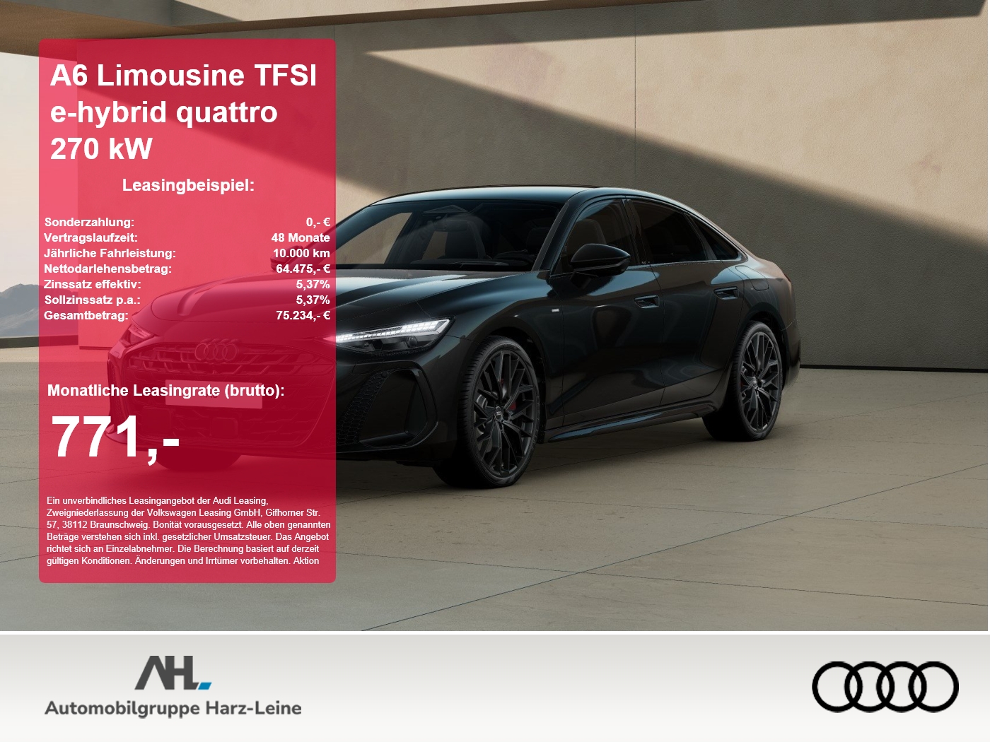 A6 Limousine TFSI e-hybrid quattro 270 kW 360