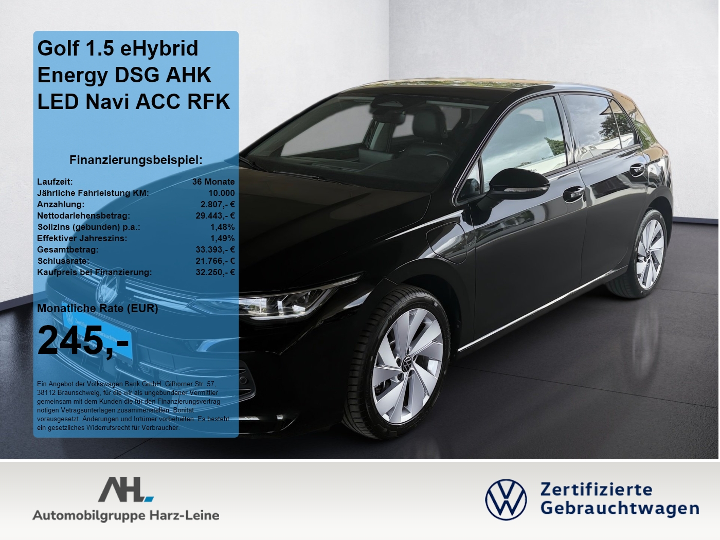 Golf 1.5 eHybrid Energy DSG AHK LED Navi ACC RFK