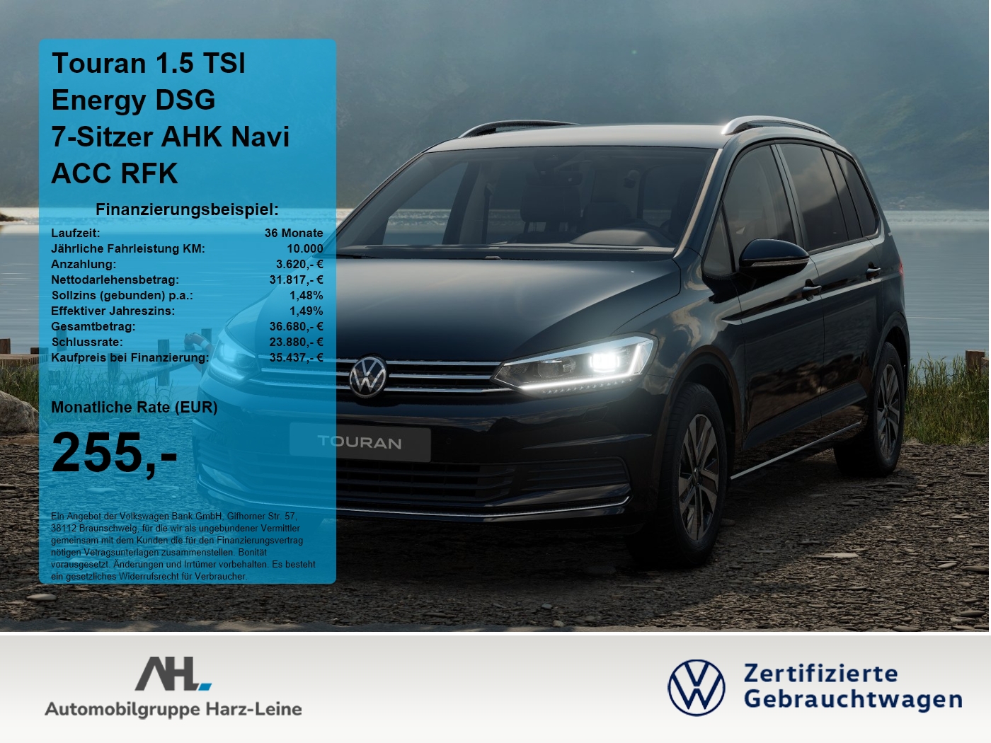 Touran 1.5 TSI Energy DSG 7-Sitzer AHK Navi ACC RFK